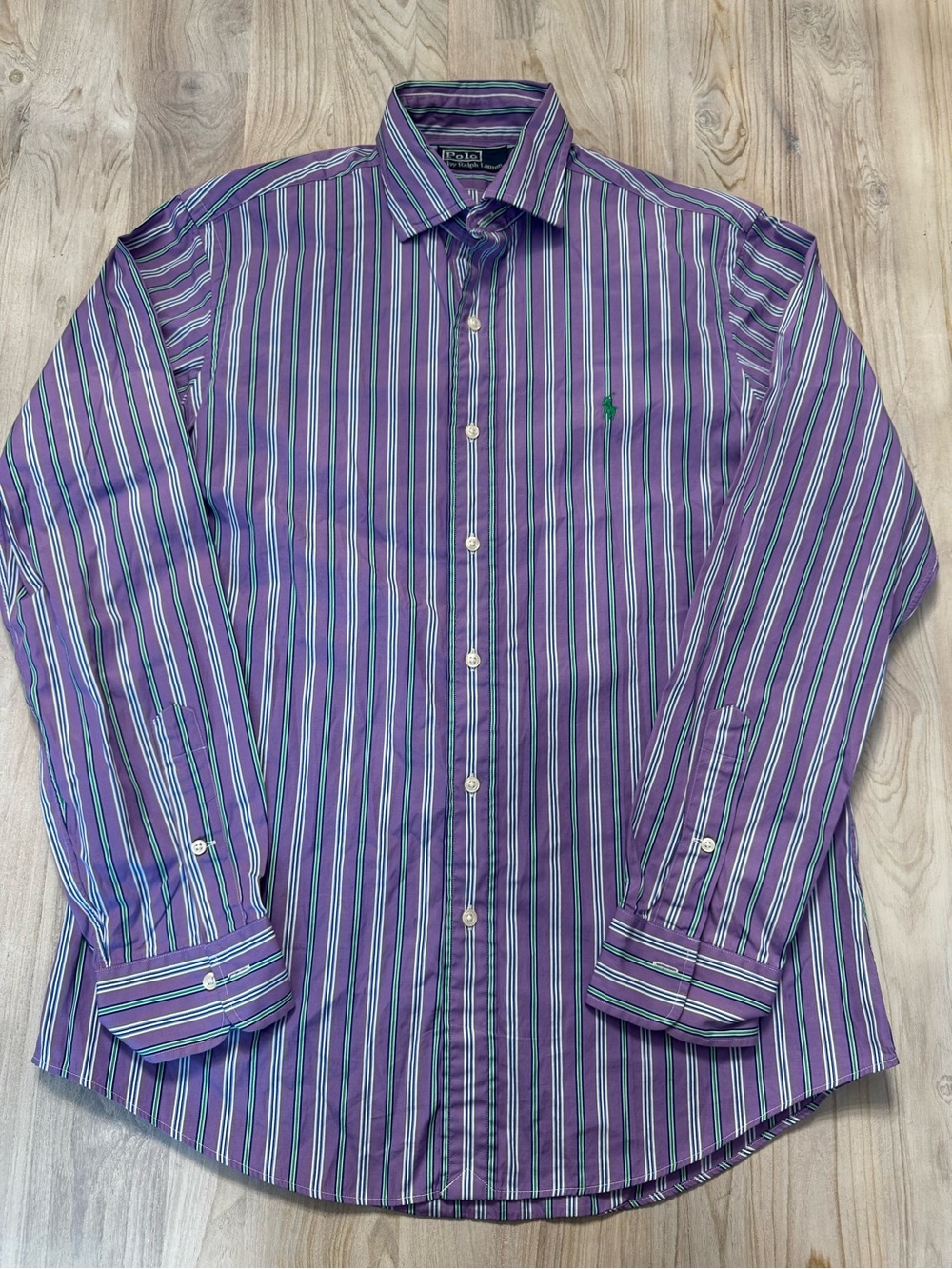 Ralph Lauren Purple Striped Long-Sleeve Button-Down Shirt